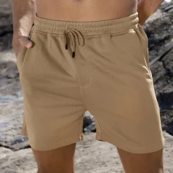 Men's Sweat Shorts Summer Shorts Beach Shorts Pocket Drawstring Elastic Waist Plain Comfort Breathable Short Outdoor Sports Classic Casual Black White Micro-elastic