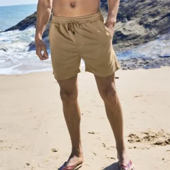 Men's Sweat Shorts Summer Shorts Beach Shorts Pocket Drawstring Elastic Waist Plain Comfort Breathable Short Outdoor Sports Classic Casual Black White Micro-elastic