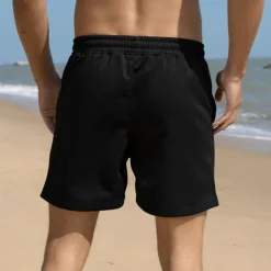 Men's Sweat Shorts Summer Shorts Beach Shorts Pocket Drawstring Elastic Waist Plain Comfort Breathable Short Outdoor Sports Classic Casual Black White Micro-elastic