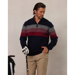 Men's Sweater Black Navy Blue Green Long Sleeve Thermal Warm Top Color Block Fall Winter Golf Attire Clothes Outfits Wear Apparel