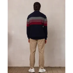 Men's Sweater Black Navy Blue Green Long Sleeve Thermal Warm Top Color Block Fall Winter Golf Attire Clothes Outfits Wear Apparel