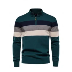 Men's Sweater Black Navy Blue Green Long Sleeve Thermal Warm Top Color Block Fall Winter Golf Attire Clothes Outfits Wear Apparel