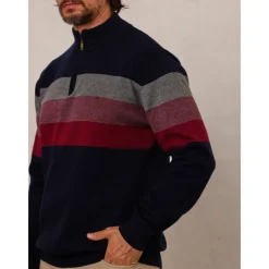 Men's Sweater Black Navy Blue Green Long Sleeve Thermal Warm Top Color Block Fall Winter Golf Attire Clothes Outfits Wear Apparel