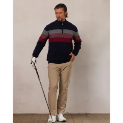 Men's Sweater Black Navy Blue Green Long Sleeve Thermal Warm Top Color Block Fall Winter Golf Attire Clothes Outfits Wear Apparel