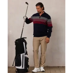 Men's Sweater Black Navy Blue Green Long Sleeve Thermal Warm Top Color Block Fall Winter Golf Attire Clothes Outfits Wear Apparel