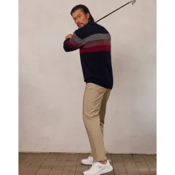 Men's Sweater Black Navy Blue Green Long Sleeve Thermal Warm Top Color Block Fall Winter Golf Attire Clothes Outfits Wear Apparel