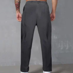 Men's Sweatpants Corduroy Pants Trousers Casual Pants Pocket Elastic Waist Drawstring Plain Comfort Sports Outdoor Daily Fashion Casual Black White Micro-elastic