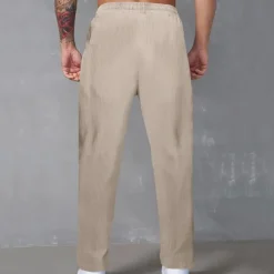 Men's Sweatpants Corduroy Pants Trousers Casual Pants Pocket Elastic Waist Drawstring Plain Comfort Sports Outdoor Daily Fashion Casual Black White Micro-elastic