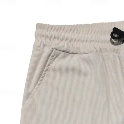 Men's Sweatpants Corduroy Pants Trousers Casual Pants Pocket Elastic Waist Drawstring Plain Comfort Sports Outdoor Daily Fashion Casual Black White Micro-elastic