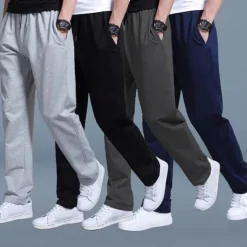 Men's Sweatpants Joggers Casual Pants Straight Leg Sweatpants Drawstring Elastic Waist Straight Leg Plain Outdoor Going out Fashion Streetwear Black Royal Blue Micro-elastic