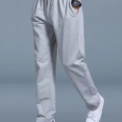 Men's Sweatpants Joggers Casual Pants Straight Leg Sweatpants Drawstring Elastic Waist Straight Leg Plain Outdoor Going out Fashion Streetwear Black Royal Blue Micro-elastic