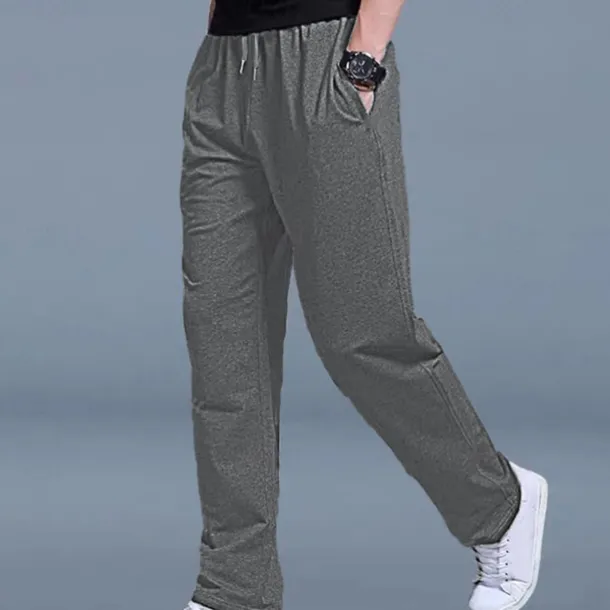 Men's Sweatpants Joggers Casual Pants Straight Leg Sweatpants Drawstring Elastic Waist Straight Leg Plain Outdoor Going out Fashion Streetwear Black Royal Blue Micro-elastic