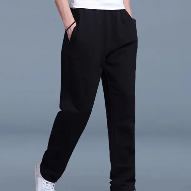Men's Sweatpants Joggers Casual Pants Straight Leg Sweatpants Drawstring Elastic Waist Straight Leg Plain Outdoor Going out Fashion Streetwear Black Royal Blue Micro-elastic