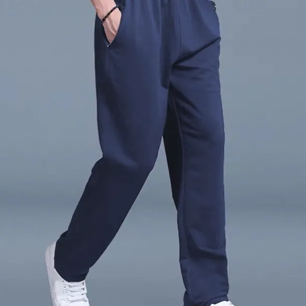 Men's Sweatpants Joggers Casual Pants Straight Leg Sweatpants Drawstring Elastic Waist Straight Leg Plain Outdoor Going out Fashion Streetwear Black Royal Blue Micro-elastic