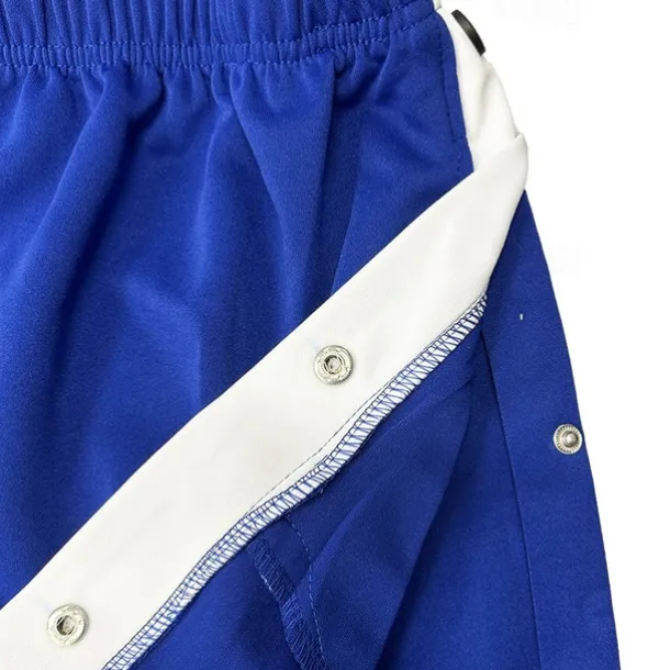 Men's Sweatpants Joggers Tear Away Pants Trousers Straight Leg Sweatpants Drawstring Elastic Waist Side Button Plain Comfort Breathable Full Length Outdoor Daily Going out Fashion Casual Black Blue