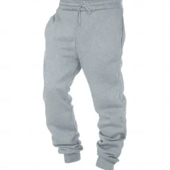 Men's Sweatpants Joggers Trousers Pocket Drawstring Elastic Waist Plain Comfort Soft Full Length Sports Outdoor Daily Fashion Casual Black White Micro-elastic