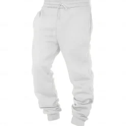 Men's Sweatpants Joggers Trousers Pocket Drawstring Elastic Waist Plain Comfort Soft Full Length Sports Outdoor Daily Fashion Casual Black White Micro-elastic