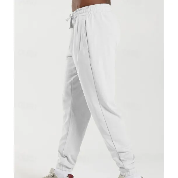 Men's Sweatpants Joggers Trousers Pocket Drawstring Elastic Waist Plain Comfort Sports Outdoor Daily Fashion Casual Black White Micro-elastic