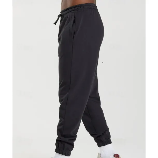 Men's Sweatpants Joggers Trousers Pocket Drawstring Elastic Waist Plain Comfort Sports Outdoor Daily Fashion Casual Black White Micro-elastic