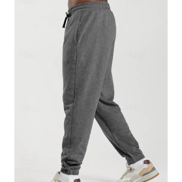 Men's Sweatpants Joggers Trousers Pocket Drawstring Elastic Waist Plain Comfort Sports Outdoor Daily Fashion Casual Black White Micro-elastic