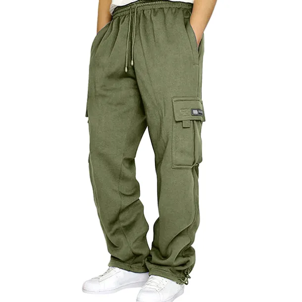 Men's Sweatpants Joggers Trousers Cargo Sweatpants Pocket Plain Comfort Breathable Outdoor Daily Going out Fashion Casual Dark Khaki Black