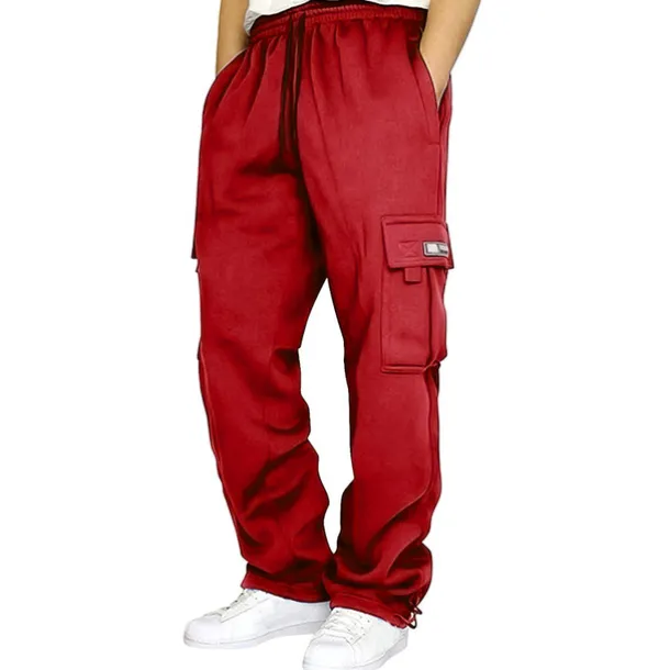 Men's Sweatpants Joggers Trousers Cargo Sweatpants Pocket Plain Comfort Breathable Outdoor Daily Going out Fashion Casual Dark Khaki Black