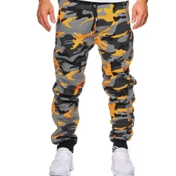 Men's Sweatpants Joggers Trousers Pants Trousers Camo Pants Elastic Waist Jacquard Camouflage Outdoor Full Length Casual Daily Cotton Streetwear Camouflage Blue Yellow camouflage Micro-elastic