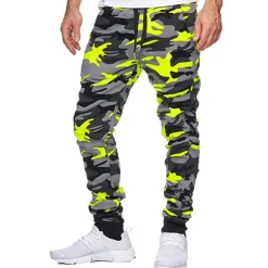 Men's Sweatpants Joggers Trousers Pants Trousers Camo Pants Elastic Waist Jacquard Camouflage Outdoor Full Length Casual Daily Cotton Streetwear Camouflage Blue Yellow camouflage Micro-elastic