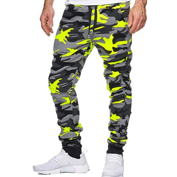 Men's Sweatpants Joggers Trousers Pants Trousers Camo Pants Elastic Waist Jacquard Camouflage Outdoor Full Length Casual Daily Cotton Streetwear Camouflage Blue Yellow camouflage Micro-elastic
