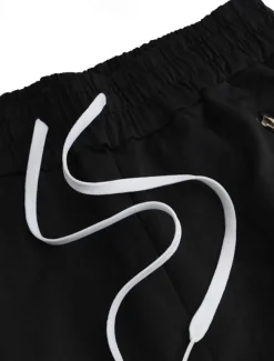 Men's Sweatpants Joggers Tapered pants Trousers Drawstring Elastic Waist Zipper Pocket Color Block Comfort Casual Daily Holiday Sports Stylish Black-White White & Blue Micro-elastic