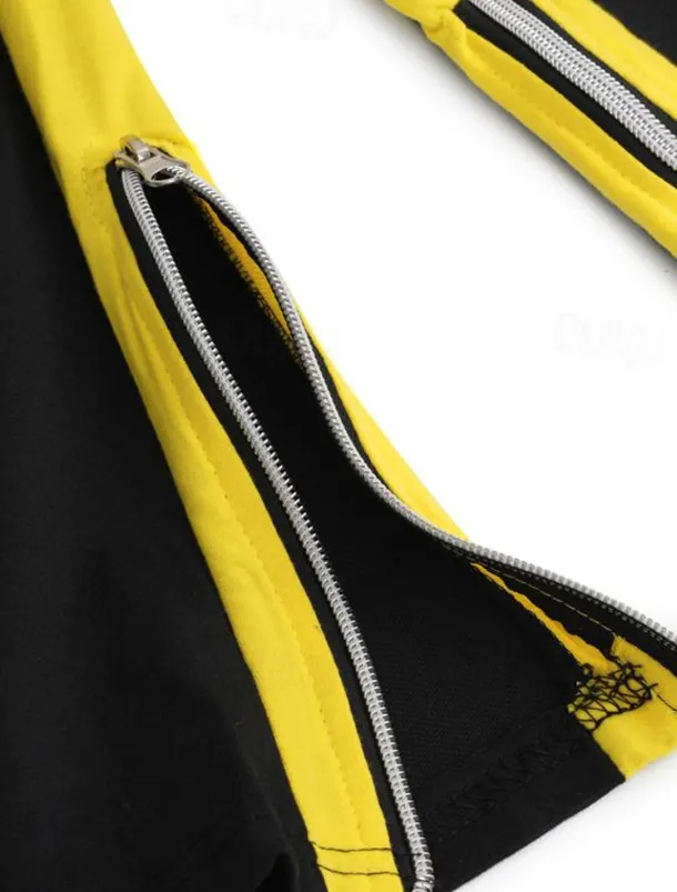 Men's Sweatpants Joggers Tapered pants Trousers Drawstring Elastic Waist Zipper Pocket Color Block Comfort Casual Daily Holiday Sports Stylish Black-White White & Blue Micro-elastic