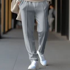 Men's Sweatpants Joggers Trousers Pleated Pants Drawstring Elastic Waist Plain Comfort Breathable Casual Daily Holiday Sports Fashion Black White