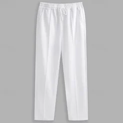 Men's Sweatpants Joggers Trousers Pleated Pants Drawstring Elastic Waist Plain Comfort Breathable Casual Daily Holiday Sports Fashion Black White