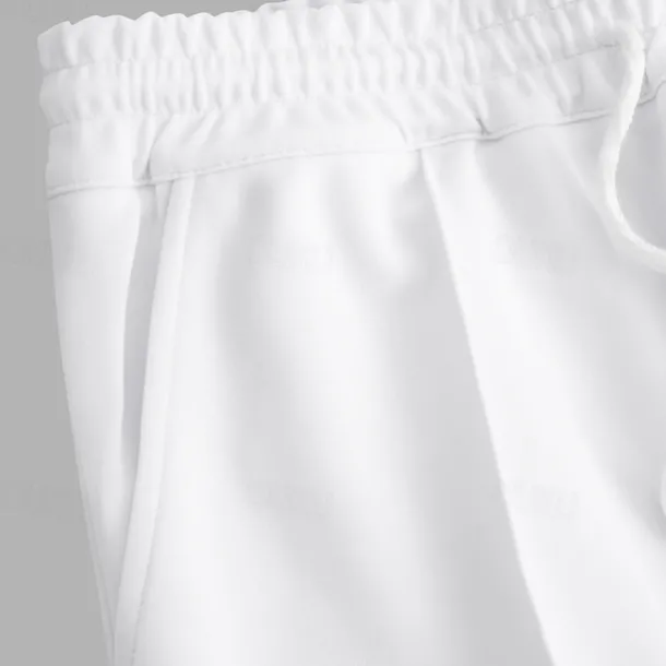 Men's Sweatpants Joggers Trousers Pleated Pants Drawstring Elastic Waist Plain Comfort Breathable Casual Daily Holiday Sports Fashion Black White