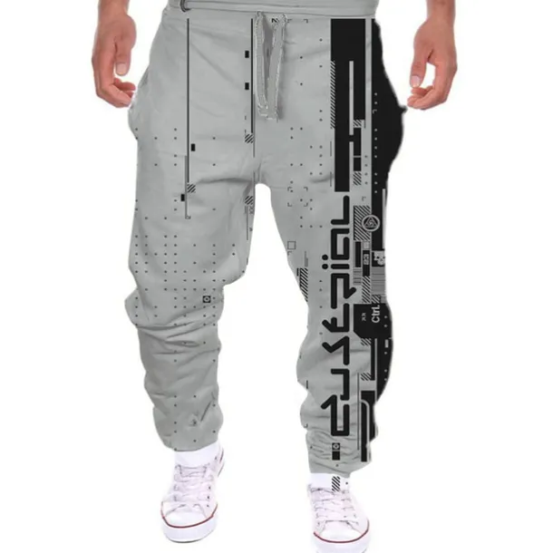 Men's Sweatpants Joggers Trousers Drawstring Side Pockets Elastic Waist Color Block Graphic Prints Comfort Breathable Sports Outdoor Casual Daily Streetwear Designer Black White Micro-elastic