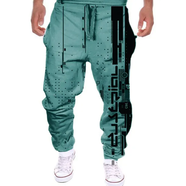 Men's Sweatpants Joggers Trousers Drawstring Side Pockets Elastic Waist Color Block Graphic Prints Comfort Breathable Sports Outdoor Casual Daily Streetwear Designer Black White Micro-elastic