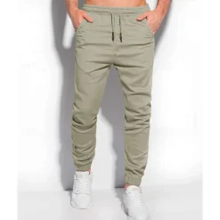 Men's Sweatpants Joggers Trousers Pocket Drawstring Elastic Waist Plain Comfort Sports Outdoor Daily Fashion Casual Black Light Green Micro-elastic