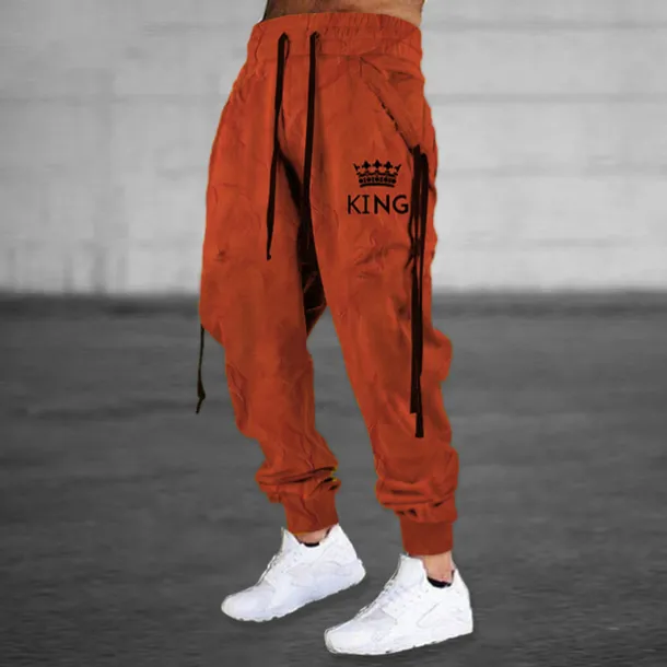 Men's Sweatpants Joggers Trousers Drawstring Side Pockets Elastic Waist Letter Graphic Prints Comfort Breathable Sports Outdoor Casual Daily Terry Streetwear Designer Yellow Orange Micro-elastic