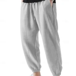 Men's Sweatpants Joggers Trousers Casual Pants Drawstring Elastic Waist Pleats Plain Comfort Soft Full Length Outdoor Daily Gym Sports Fashion Black Navy Blue