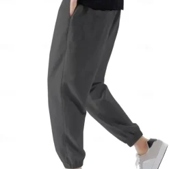 Men's Sweatpants Joggers Trousers Casual Pants Drawstring Elastic Waist Pleats Plain Comfort Soft Full Length Outdoor Daily Gym Sports Fashion Black Navy Blue