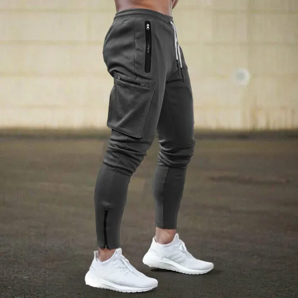 Men's Sweatpants Joggers Trousers Zipper Drawstring Elastic Waist Color Block Comfort Breathable Casual Daily Holiday Sports Fashion Black Army Green