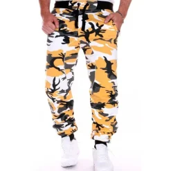 Men's Sweatpants Joggers Trousers Pants Trousers Drawstring Elastic Waistband Camouflage Breathable Soft Sports & Outdoor Daily Cotton Casual / Sporty Yellow camouflage Green camouflage