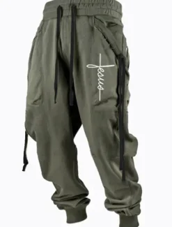 Men's Sweatpants Joggers Trousers Drawstring Elastic Waist 3D Print Graphic Prints Cross Comfort Sports Outdoor Casual Daily Cotton Blend Streetwear Designer Black Yellow Micro-elastic