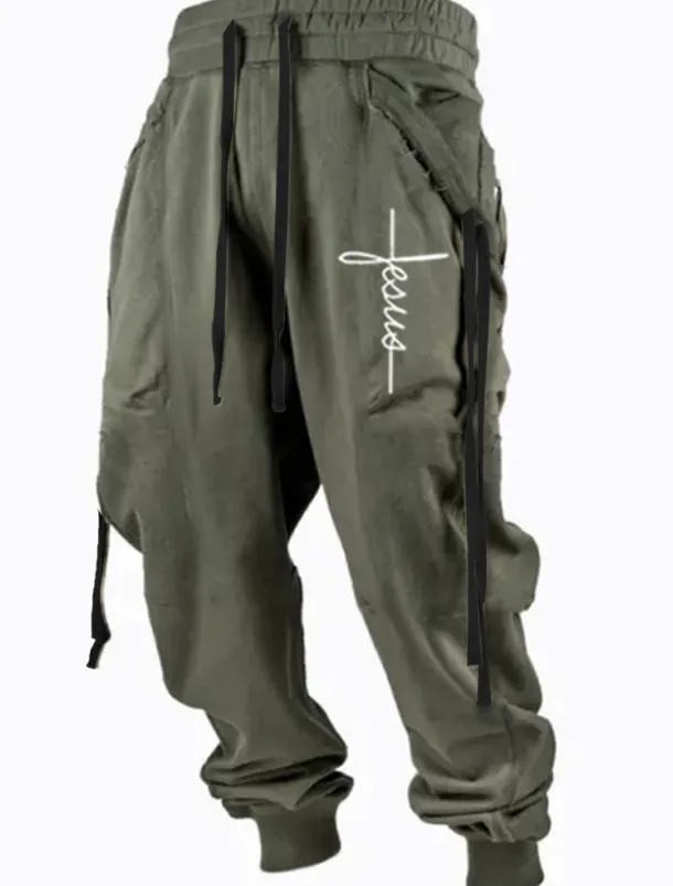 Men's Sweatpants Joggers Trousers Drawstring Elastic Waist 3D Print Graphic Prints Cross Comfort Sports Outdoor Casual Daily Cotton Blend Streetwear Designer Black Yellow Micro-elastic