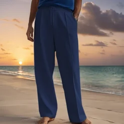 Men's Sweatpants Pocket Drawstring Elastic Waist Plain Comfort Sports Outdoor Daily Casual ArmyGreen Black Micro-elastic