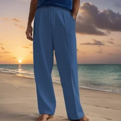 Men's Sweatpants Pocket Drawstring Elastic Waist Plain Comfort Sports Outdoor Daily Casual ArmyGreen Black Micro-elastic