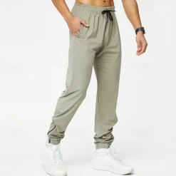 Men's Sweatpants Running Pants Track Pants Pocket Elastic Waistband Ankle Zippers Pants / Trousers Outdoor Sports & Outdoor Athletic Lightweight Soft Marathon Running Workout Tailored Fit Sportswear