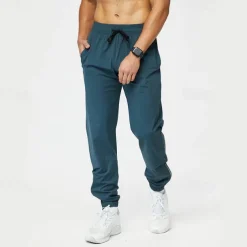 Men's Sweatpants Running Pants Track Pants Pocket Elastic Waistband Ankle Zippers Pants / Trousers Outdoor Sports & Outdoor Athletic Lightweight Soft Marathon Running Workout Tailored Fit Sportswear