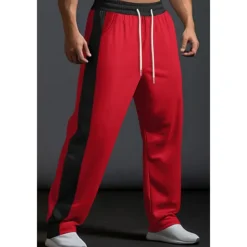 Men's Sweatpants Trousers Casual Pants Patchwork Pocket Drawstring Color Block Comfort Vacation Sports Outdoor Casual Black White Micro-elastic