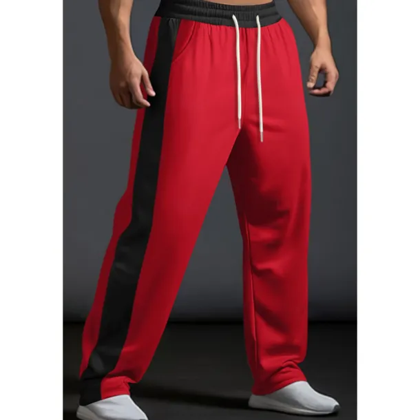 Men's Sweatpants Trousers Casual Pants Patchwork Pocket Drawstring Color Block Comfort Vacation Sports Outdoor Casual Black White Micro-elastic